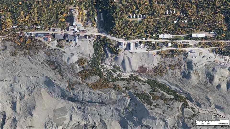 Orthophoto mosaic of Kennecott mine site.