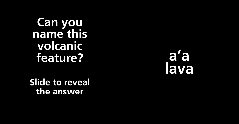Can you identify the volcanic feature? Slide to reveal.