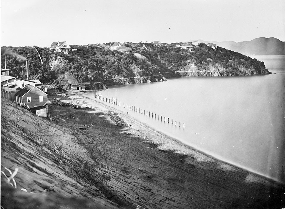 Photo of Black Point and its anchorage c. 1860s
