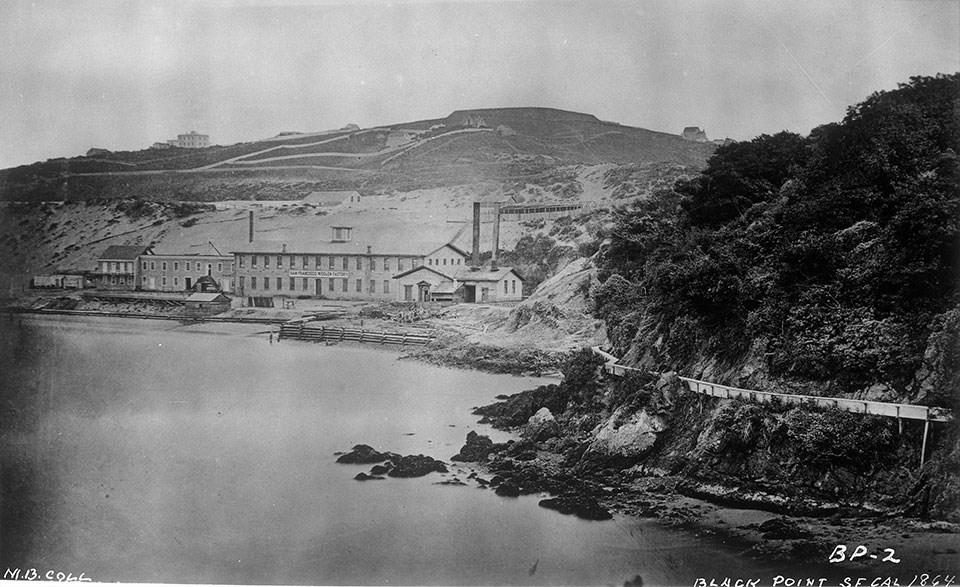 Photo of Black Point with the Pioneer Woolen Factory 1864