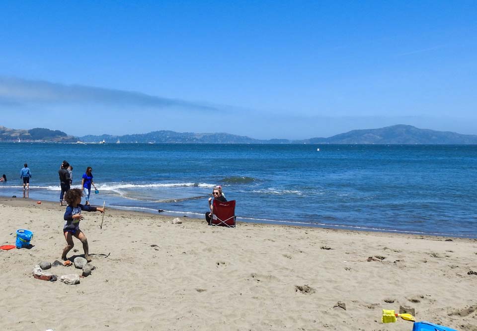 people on a sunny beach