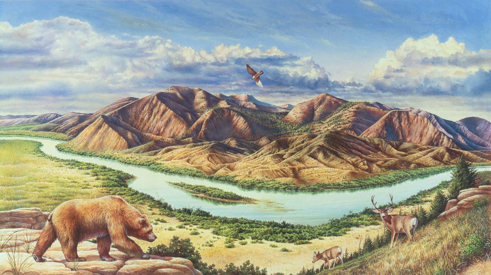 Painting of Golden Gate during the Ice Age