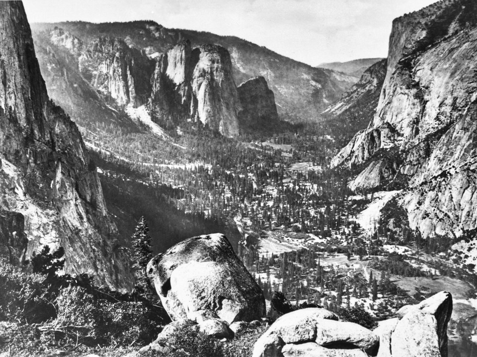 View of cliffs and valley floor