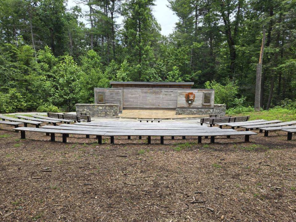 Carl Sandburg amphitheater littered with downed trees