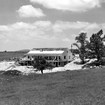 Black and white image of Bluffs Lodge under construction, 1949.