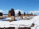 Fort ruins in the snow at Fort Union National Monument