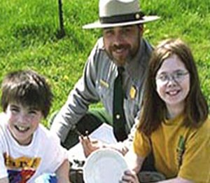 park ranger with junior rangers