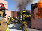 fire training with shipping container fires