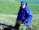 NPS archaeologist works at Amakomanak site in Noatak National Preserve.