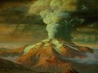 illustration of erupting volcano