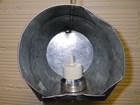 flameless candle in metal reflector bucket