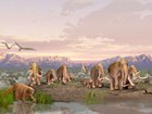 mural with pleistocene animals