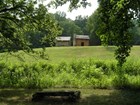 field with cabins