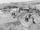 workers construct a missile silo