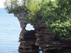 shoreline with rock arch