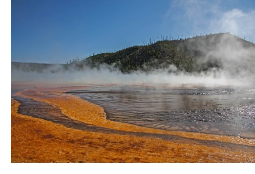 steam coming off the ground
