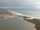 aerial view of barrier island