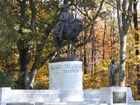 statue and trees