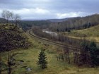 railroad tracks and remains of dam