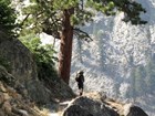 hiker on backcountry trail
