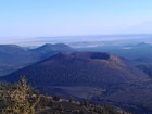 sunset volcano cone and crater