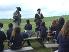 living history presentation to school group
