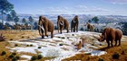Artist rendition of ice age megafauna.