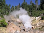 steam rising from ground