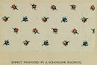Sample of calico printed textile from 1878. Public Domain.