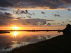 sunset over wetlands