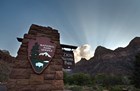 Welcome sign at Zion National Park