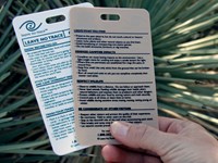 Hand holding cards showing Leave No Trace Seven Principles