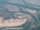 Aerial view of delta sediments