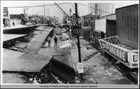 damaged buildings and streets