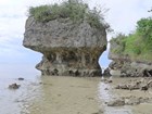 shoreline with eroded outcrop