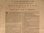 Color image of the Declaration of Independence printed by Mary Katharine Goddard.