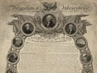 Color image of the Declaration of Independence designed by John Binns in 1816.