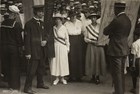 Suffragist Catherine Flanagan being arrested picketing White House. From Library of Congress.