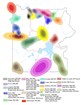 Map of Yellowstone National Park showing wolf territories.