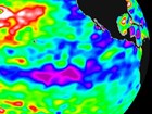 remote sensing image of pacific ocean surface with color ramp