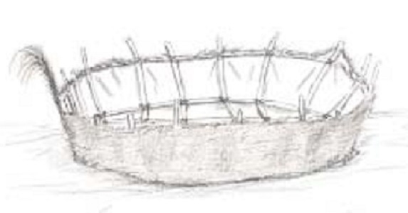 Illustration of a bull boat
