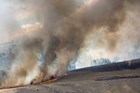 Fire burns on the northern range of Yellowstone National Park. 