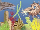 reef creatures in underwater scene