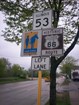 Road sign of Route 66 in Illinois. 