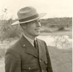 sepia-toned photo of Louis Caywood in ranger hat