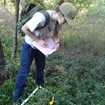 Emily records plants in the field