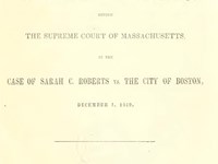 Title page of arguments for the Sarah Roberts Case