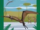 national fossil day 2018 poster with pterosaur flying