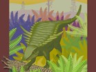 2014 NFD artwork featuring an ancient reptile, known as an aetosaur.