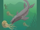 2011 NFD artwork poster with mosasaur
